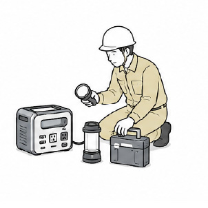 防災・停電対策のイラスト