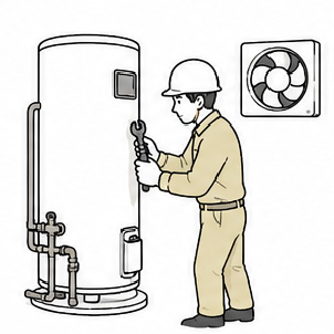 給湯器・換気扇交換のイラスト