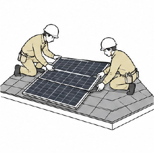 太陽光発電設備工事のイラスト